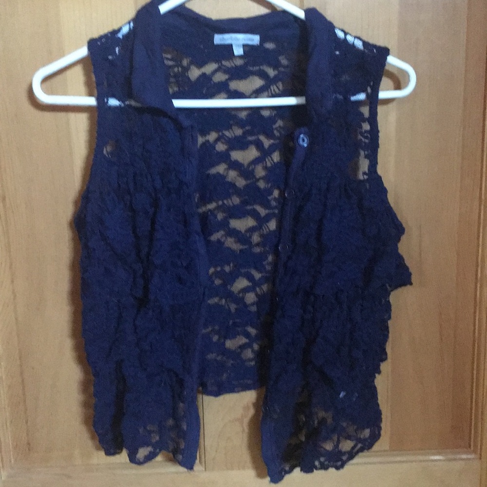 Lace Crochet Button-Up Top